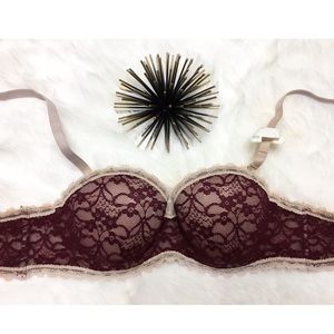 NWOT Aerie Strapless Burgundy Bra
